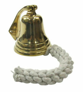 Small Ship S Bell 3 Solid Brass Nautical Doorbell Hanging Wall Decor New