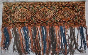 Antique Turkmen Torba Esari Bag Tribal Handmade Wool Textile Rug 1 7 X4 6 
