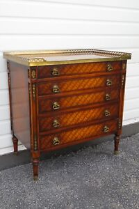French Inlay Dresser Server Buffet With Brass Finish Apron 5373