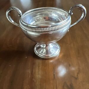 Vintage Fisher Sterling Silver Sugar Bowl Weighted Wonderful Adams Style Edge 
