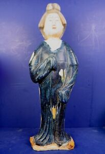 Vintage Chinese Tang Dynasty Style Pottery Court Lady Tomb Figurine