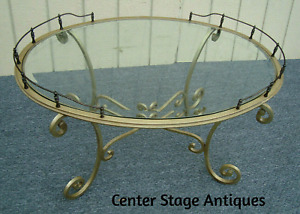 61307 Brass And Iron Glass Top Modern Coffee Table Stand Quality