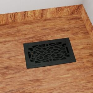 Black Floor Air Vent Heat Register With Louver Cast Aluminium 10 H X 16 W