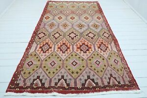 Vintage Turkish Sardes Nomad Kilim Floor Rug Wool Rug Arearug 65 X115 Carpet