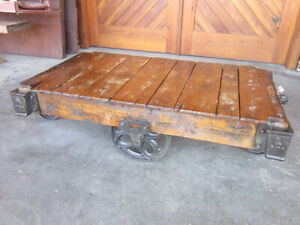 Refurbished Antique Cart Coffee Table Lineberry Industrial Furniture Factory