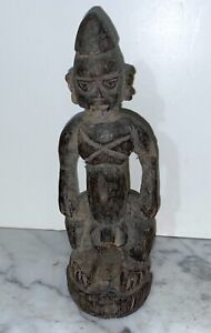Old Nigeria Yoruba People Carved Wood Statue Of A Male Ibeji