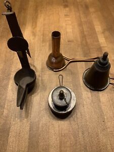 Antique Lighting Forged Double Betty Whale Oil Lamp Simplex Lamp Lot
