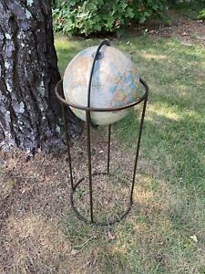 Vintage Replogle Globe On Stand Paul Mccobb Style 12 In Globe Of The World