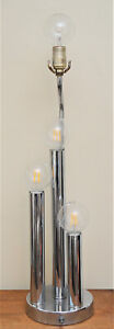 Vintage 1960 S Atomic Eames Mcm Chrome 4 Light Tube Column Lamp 3 Way Switch
