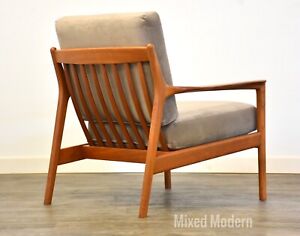 Folke Ohlsson For Dux Teak Light Brown Lounge Chair Mid Century Modern