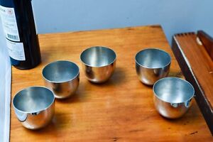 Set Of 5 Polished Pewter Jefferson Cups Goblets Wine Vessels Stieff Others