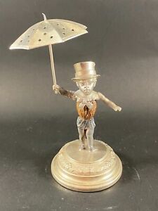 Divine Wmf Art Nouveau Figural Toothpick Holder Moro With Umbrella