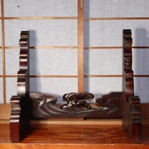 Japanese Wooden Sword Rack Stand Three Swords Hard Wood Durable Swr322