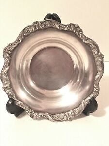 Vintage Poole Old English Silverplate Candy Dish With Ornate Edge 5004 Epns 