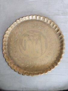 Brass Hammered Handcrafted Tray Vintage
