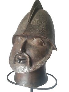 Prominent Benin Bronze Head Of Portuguese Soldier Official Stunning Nigeria 