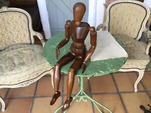 Large 19th Century Walnut Artist Lay Figure Mannequin Original Stand 26 Inches