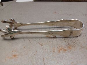 Vtg Reed And Barton Silverplate Tongs Chickenfoot Claw Ice Tongs