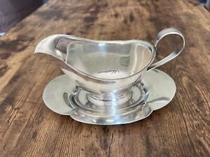 Gorham 709 Sterling Silver Gravy Boat With Attached Underplate 7 5 Long