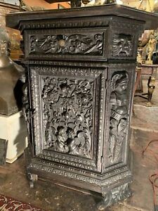 Antique French Renaissance Figural Carved Wood 19th Century Amazing Quality
