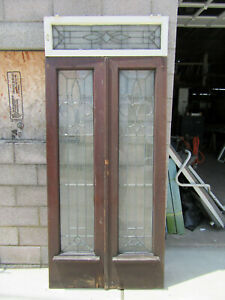  Antique Entryway Full Beveled In Zinc Double Doors And Transom Salvage