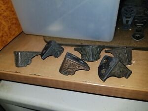  6 Small Antique Cast Iron Ornate Feet