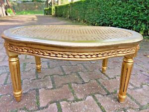 Vintage Charm 1950 S French Louis Xvi Style Beech Coffee Table With Cane Top