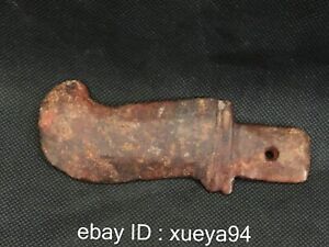 4 74 Chinese Hongshan Culture Old Jade Carving Knife Sword Dagger Statue
