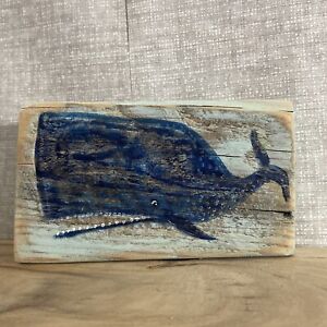 Whale Folk Art Primitive Painting On Reclaimed Wood Ahfolkart Ooak