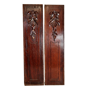 2 Scroll Leaves Wood Carving Panel 19 56 In Antique French Architectural Salvage