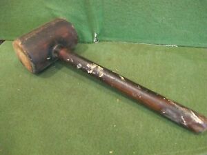 Primitive Vintage Wooden Wood Mallet Tool Country Decor