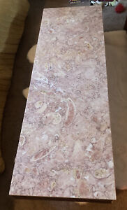 Antique Marble Top Coffee Table Pink Rose Vintage Victorian 5 Feet Long 