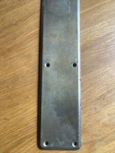 Vintage Brass Plated Steel Door Push Plate 12 X 3 Inch Rust Scratched Dinged