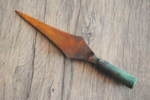 Vintage Copper Lightning Arrow Spear 1 Point Weathervane Finial Top Spike Rod