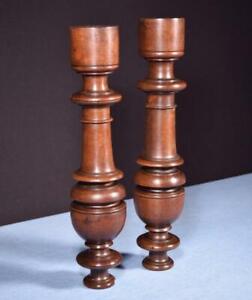 18 Pair Of French Antique Solid Walnut Posts Pillars Columns Balusters Salvage