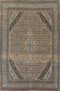 Vintage Geometric Hamedan Muted Wool Hand Knotted Traditional Area Rug 10x13