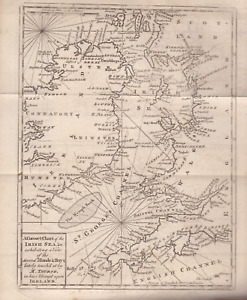 1760 Gentleman S Magazine Correct Chart Of The Irish Sea Lord Sackville Trial