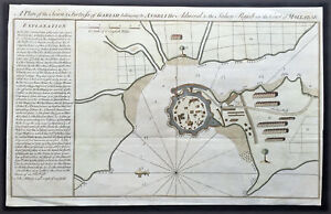 1760 Bowen Antique Map Plan Fort Town Of Vijaydurg Maharashtra State India