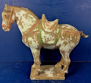 Antique Chinese Tang Dynasty Style Pottery Horse Figurine