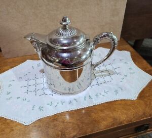 Antique Rochester Stamping Works Rochester Ny Nickel Plated Copper Coffee Pot