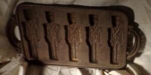 Vintage Cast Iron John Wright Co Toy Soldier Cookie Pan No Condition Issues