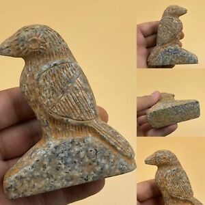 Wonderful Ancient Near Eastern Old Stone Carving Standing Bird Statue