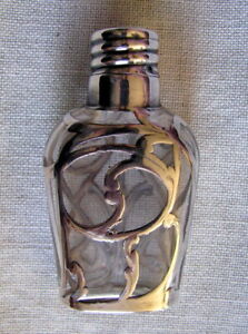 Small Antique Silver Filigreed Engraved American Scent Nipper Flask 1878 95