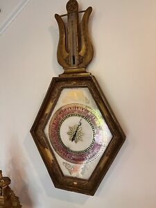 Antique French Giltwood Eglomise Barometer Circa 1820 Directoire Style