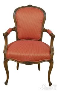 F53777ec Vintage French Louis Xv Style Open Armchair