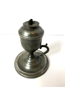 Period Pewter Whale Oil Lamp Ca 1860s Very Original