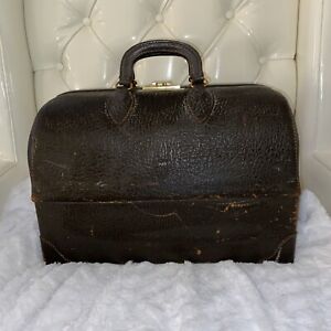Vintage 1930s Schell Emdee Medical Doctor Tool Bag Leather Satchel 2293363