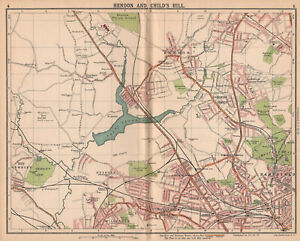 London Nw Hendon Child S Hill Hampstead Wembley Golders Green Willesden 1913 Map