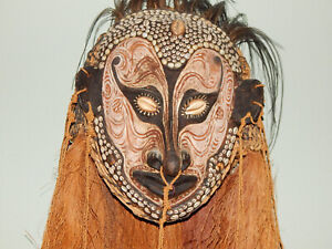 Spirit Mask With Woven Full Head Covering Papua New Guinea Sepik River