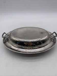 Antque Meriden S P Co 2210 Silverplated Serving Bowl Platter Tray 11 With Lid